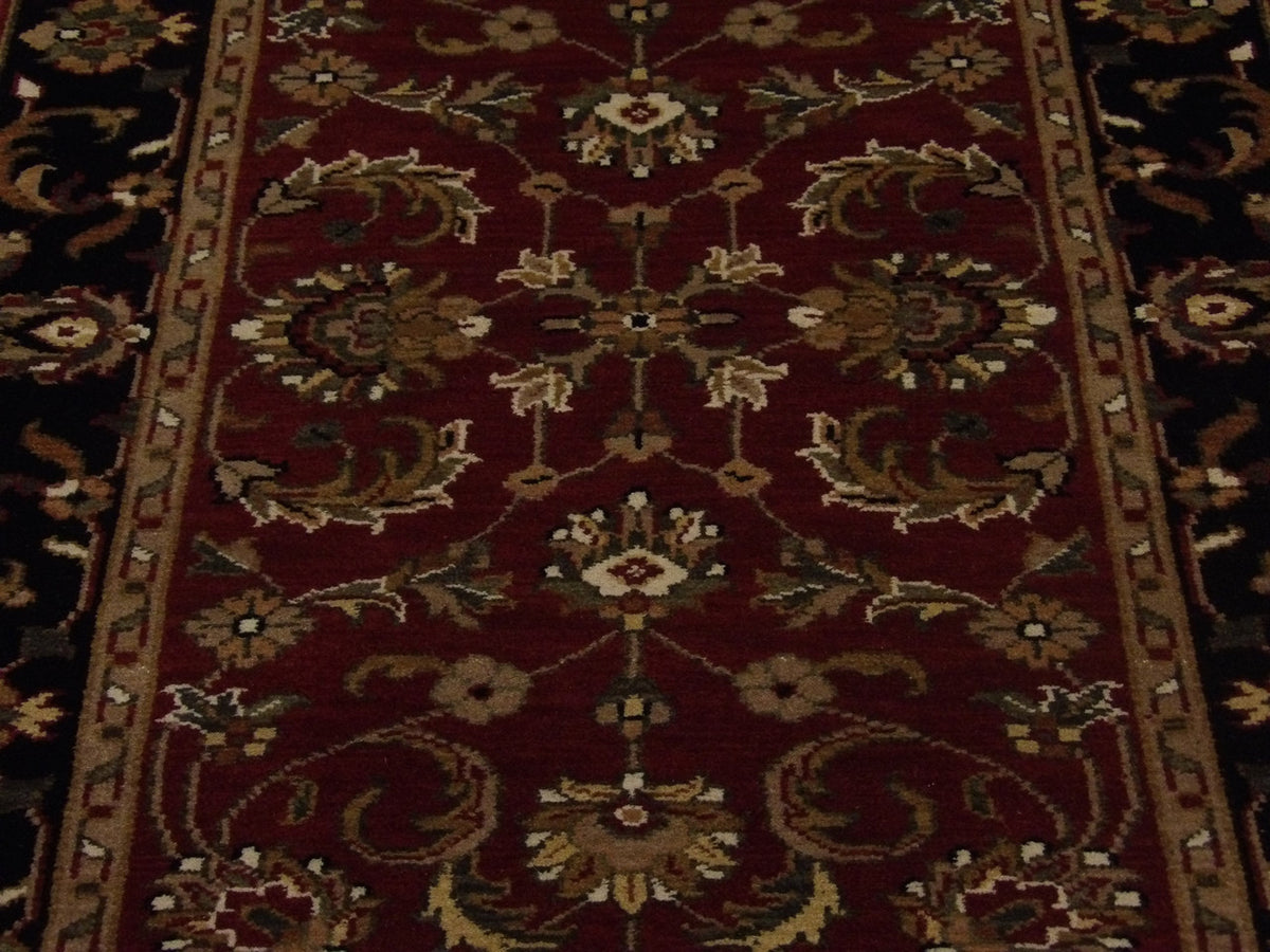 Back of Kashan Jaipur hand-knotted rug