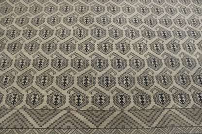 Full view of Oushak Silverwash Paisley Design rug