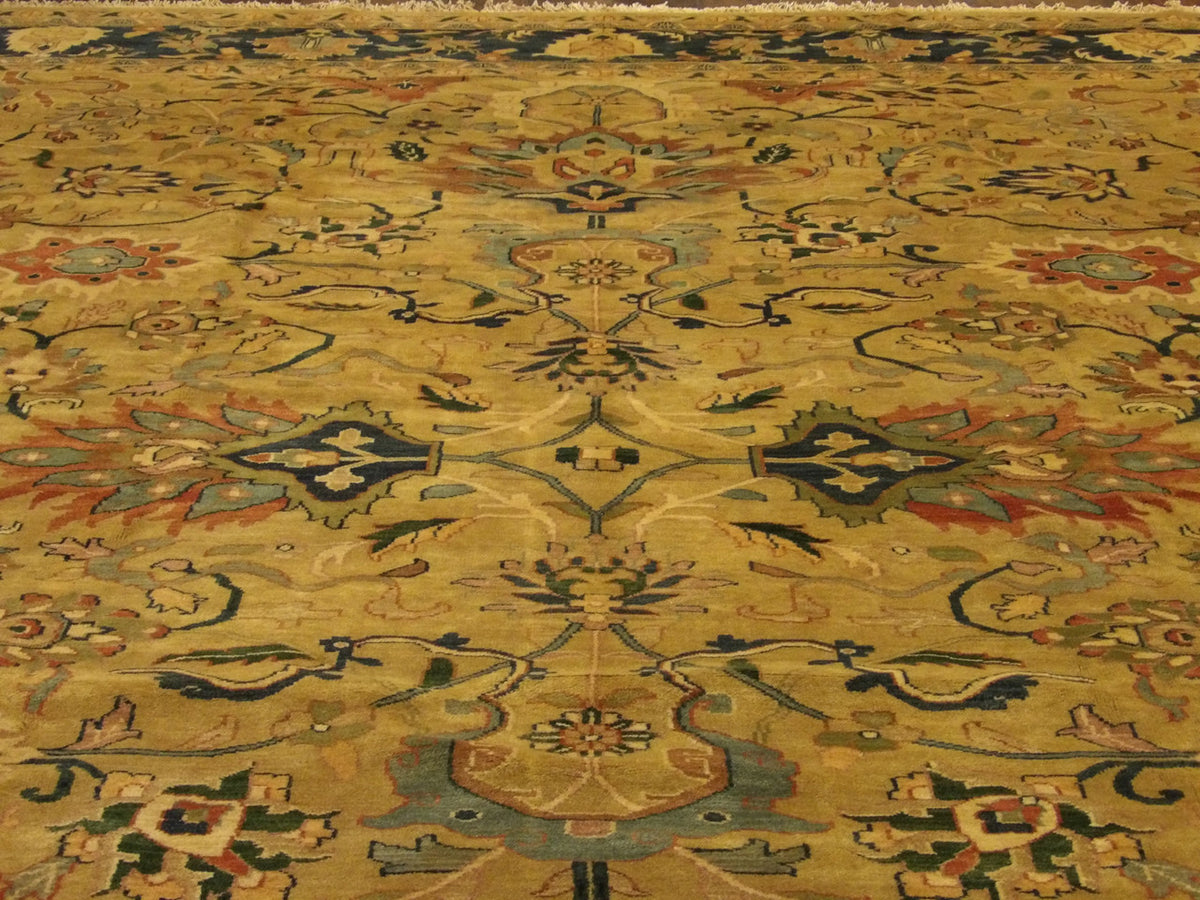 Back of Agra Ziegler hand-knotted rug