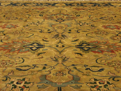 Back of Agra Ziegler hand-knotted rug