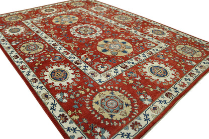 Tribal Suzani rug border detail