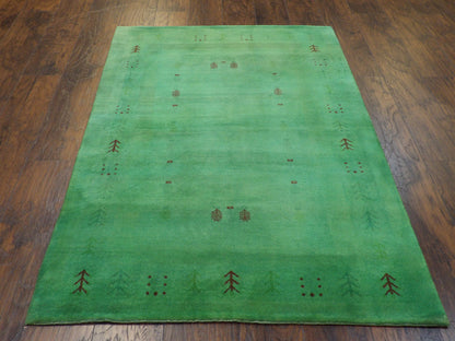 Overdye Gabbeh rug corner detail