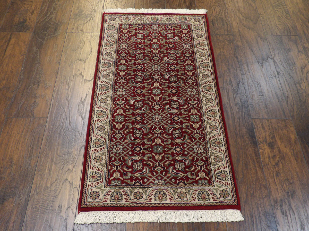 Fine Persian Mir Herati rug corner detail