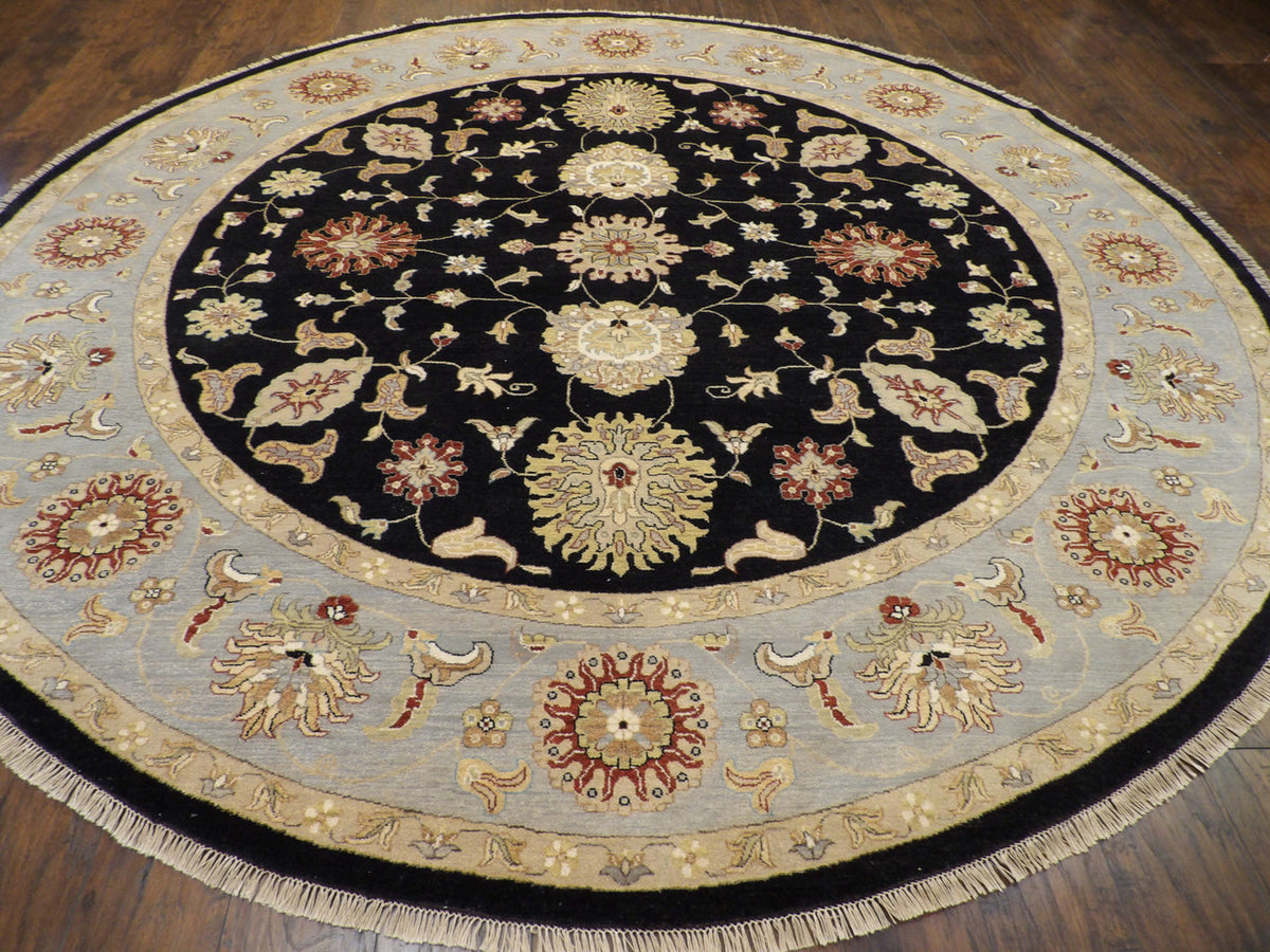 Ziegler Oushak / Peshawar hand-knotted wool rug in Black, 10'2" x 10'2", SKU w495