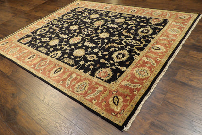 Antique hand-knotted wool rug in Black, 8'0" x 9'7", SKU w943