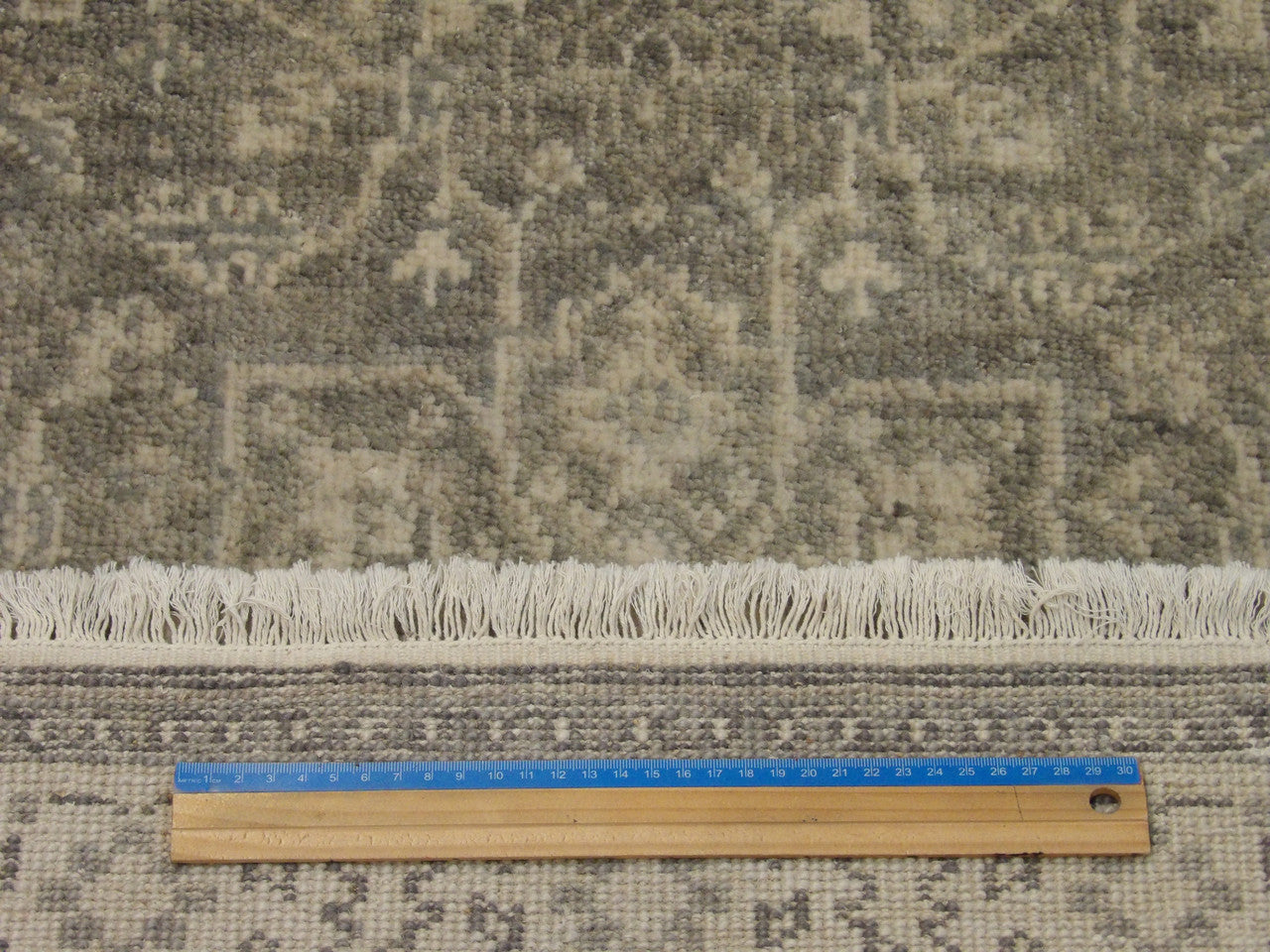 Green & Gray Wash Oushak rug in room setting