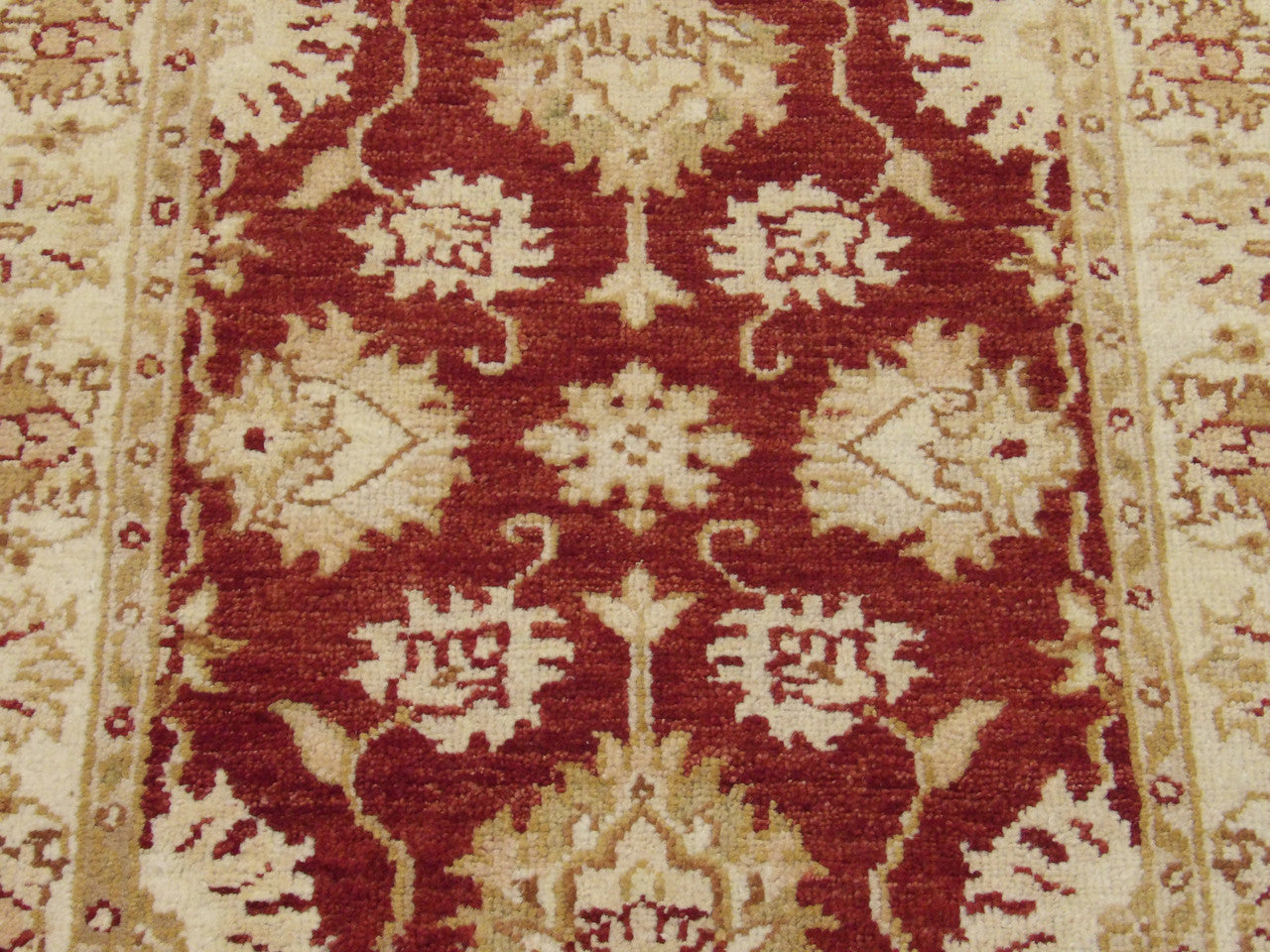 Back of Agra Ziegler hand-knotted rug