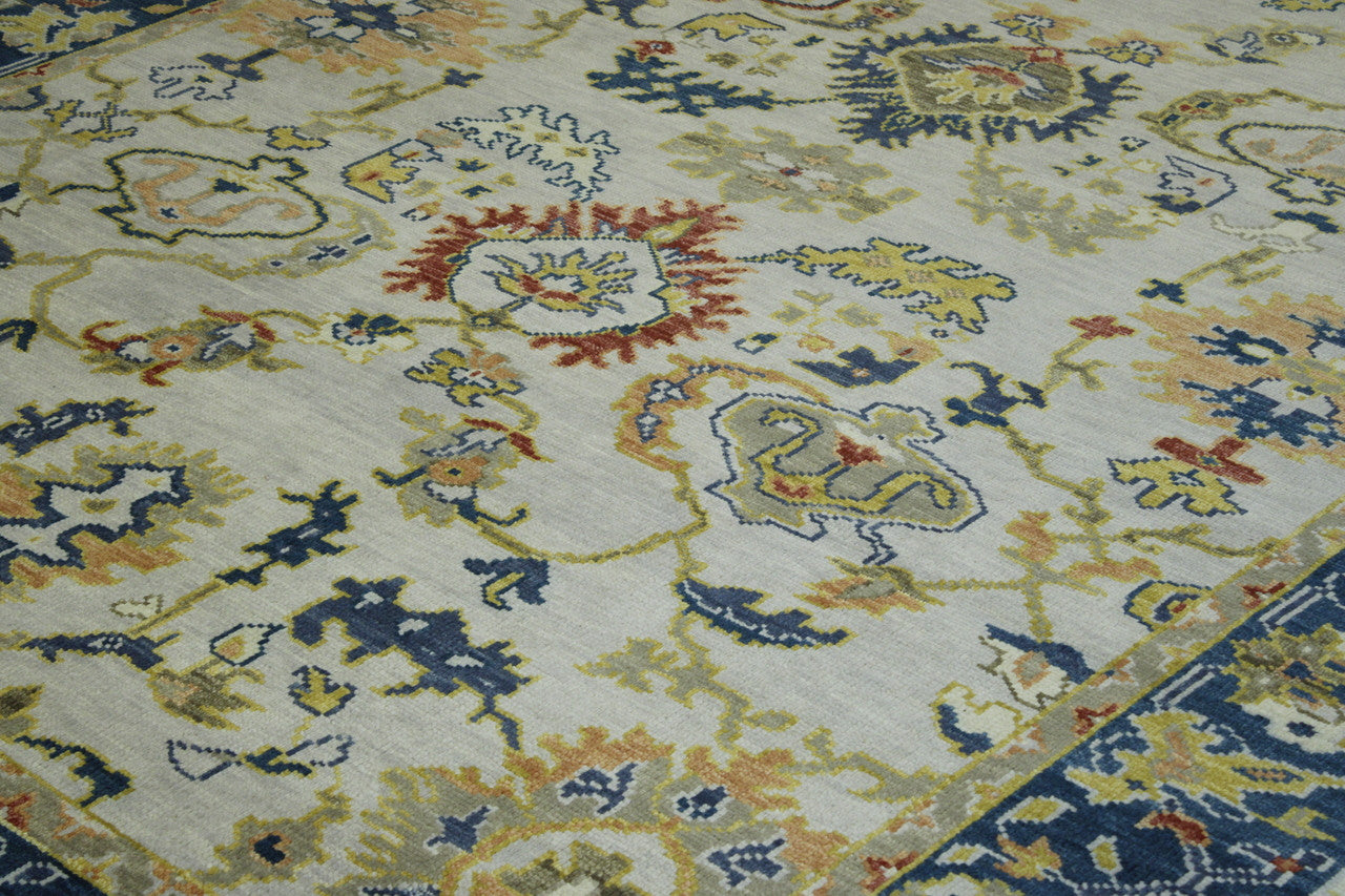 Back of Oushak Ziegler hand-knotted rug