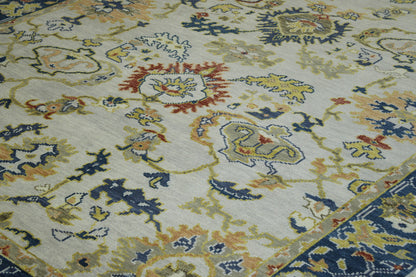 Back of Oushak Ziegler hand-knotted rug