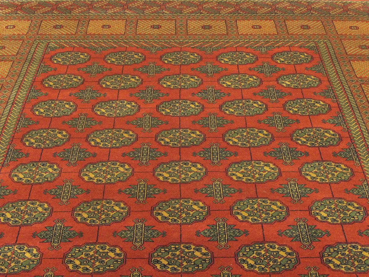 Back of tribal hand-knotted rug
