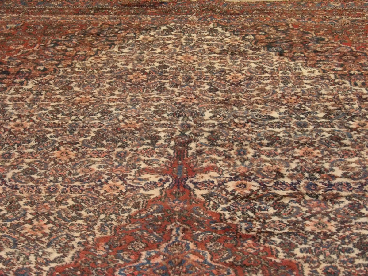 Back of Antique Sherapi hand-knotted rug