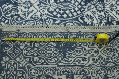 Back of Transitional Abstract Broken Design hand-knotted rug