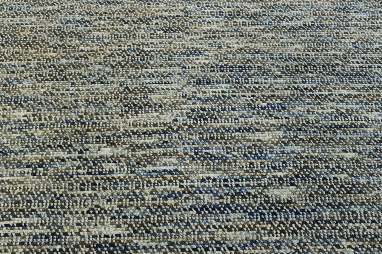Close-up of wool pile, Blue & Gray rug