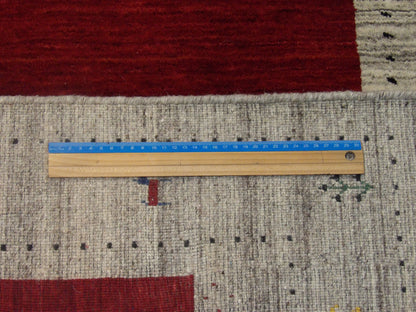 Full view of Gabbeh hand-knotted wool rug