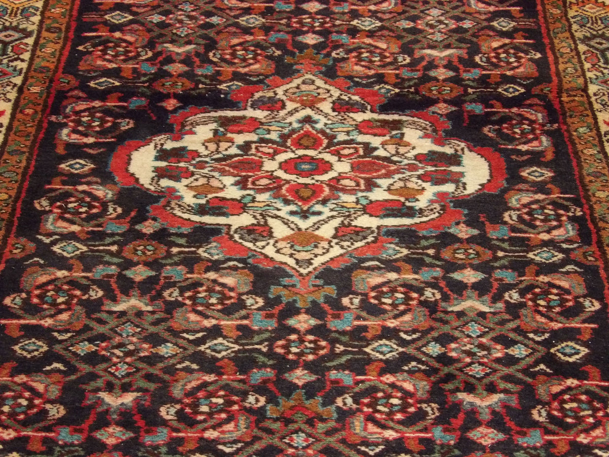 Back of Antique Persian Hamadan hand-knotted rug