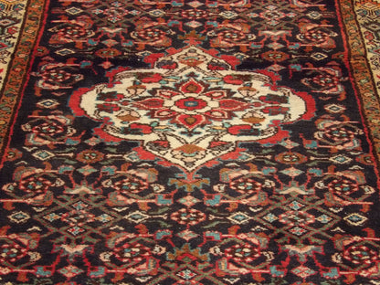 Back of Antique Persian Hamadan hand-knotted rug