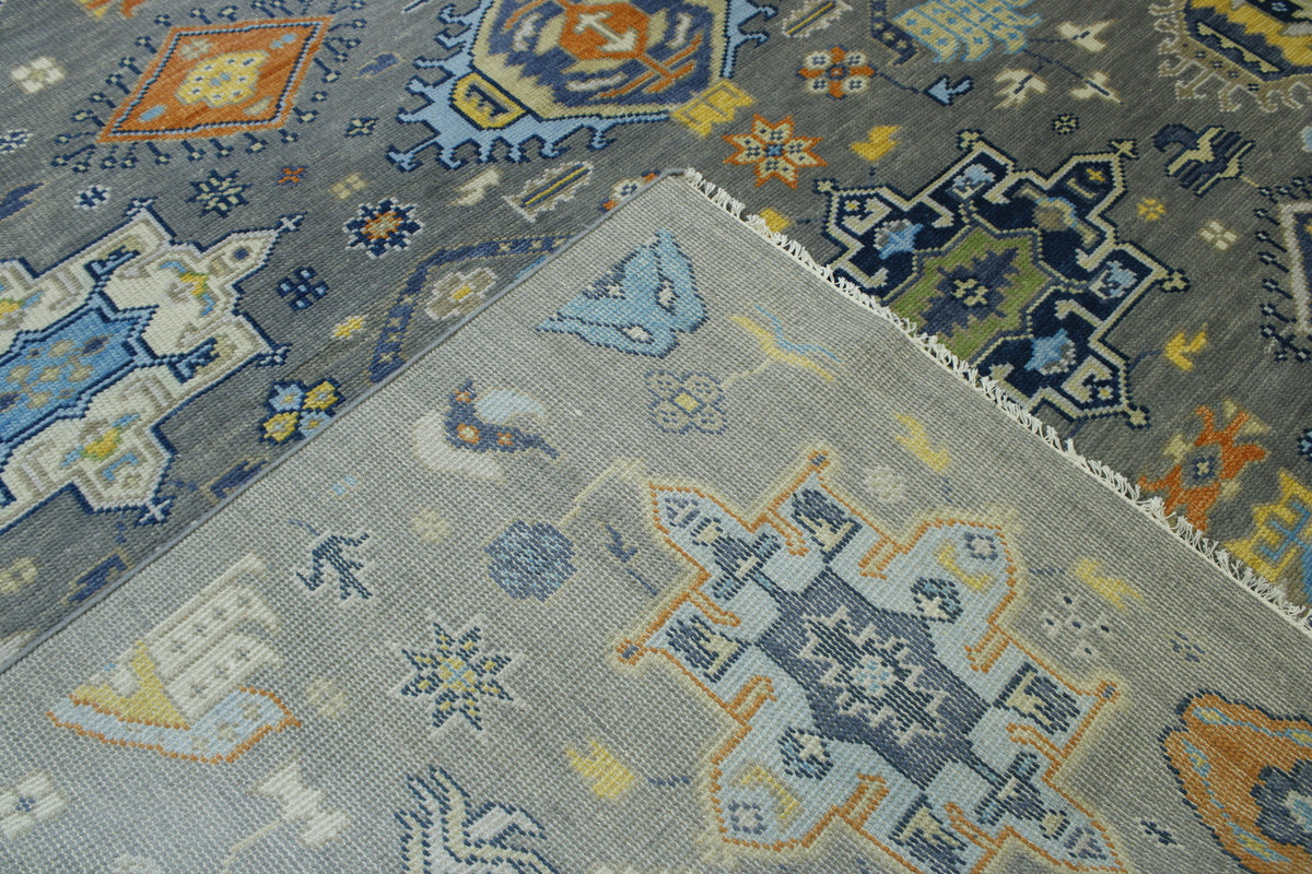 Oushak Ziegler Kazak pattern detail