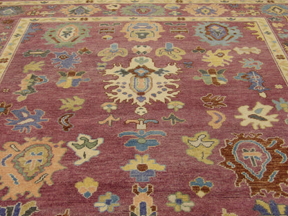 Back of Turkish Oushak hand-knotted rug