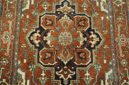 Tribal Heriz rug border detail
