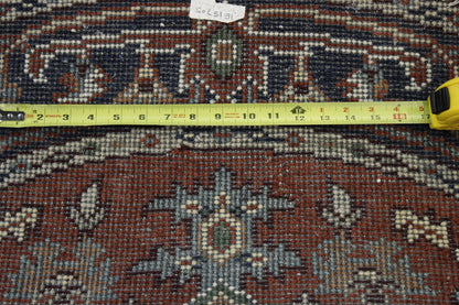Blue & Red Tribal Indo Heriz rug in room setting
