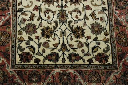 Traditional Indo Mashad rug corner detail