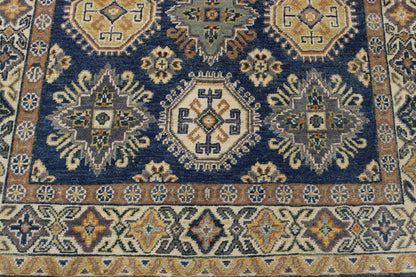 Back of Tribal Super Kazak hand-knotted rug