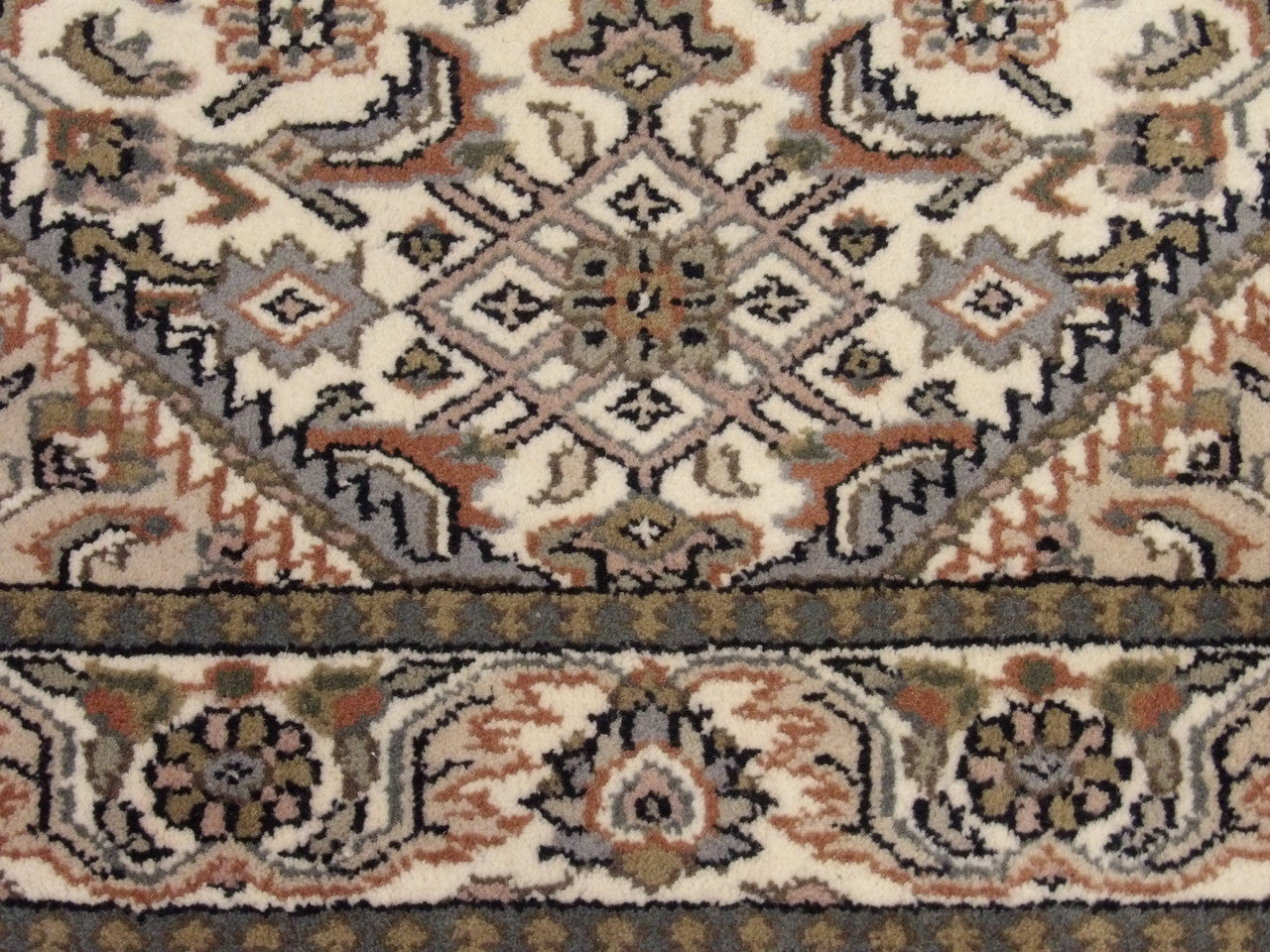 Back of Fine Persian Mir Herati hand-knotted rug