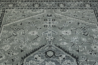 Tribal Heriz Design rug border detail