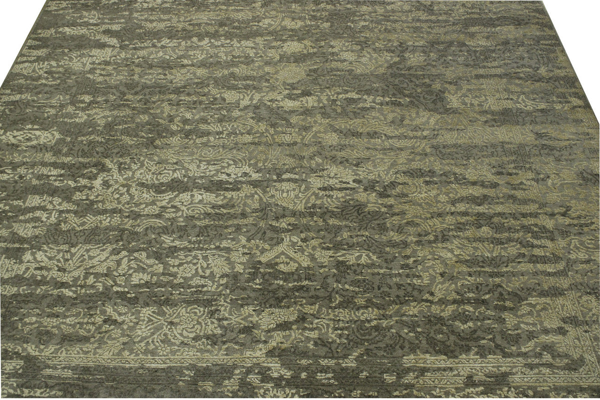 Gray & Beige Modern Abstract Broken Design rug in room setting
