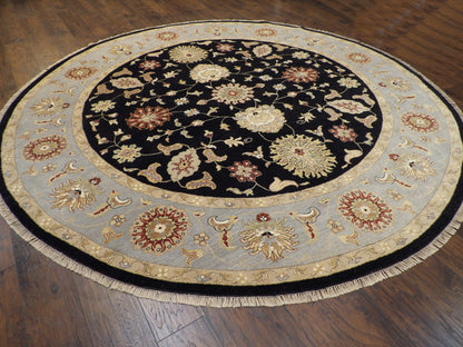 Ziegler Oushak / Peshawar hand-knotted wool rug in Black, 10'2" x 10'2", SKU w495