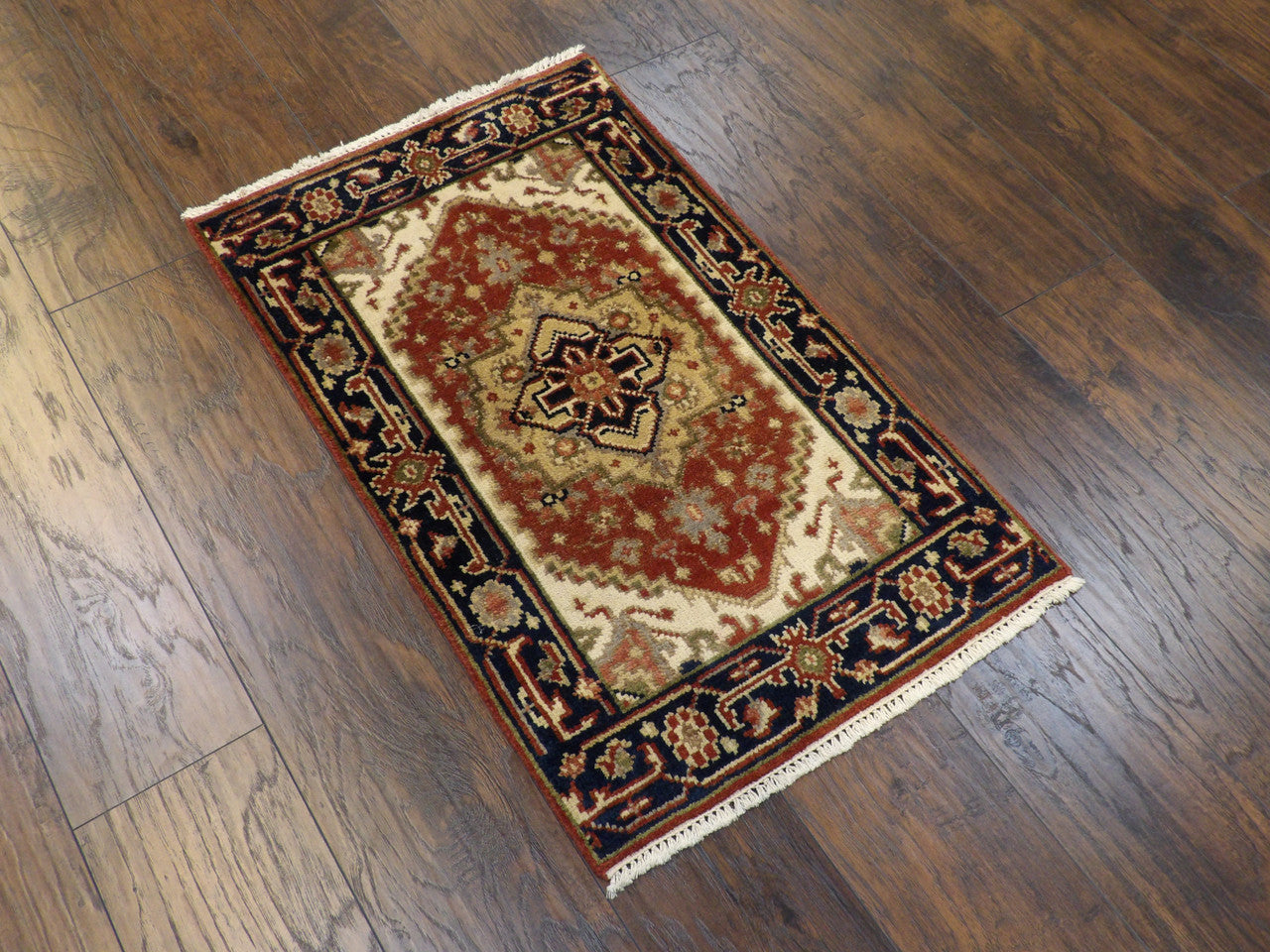 Full view of Tribal Heriz rug