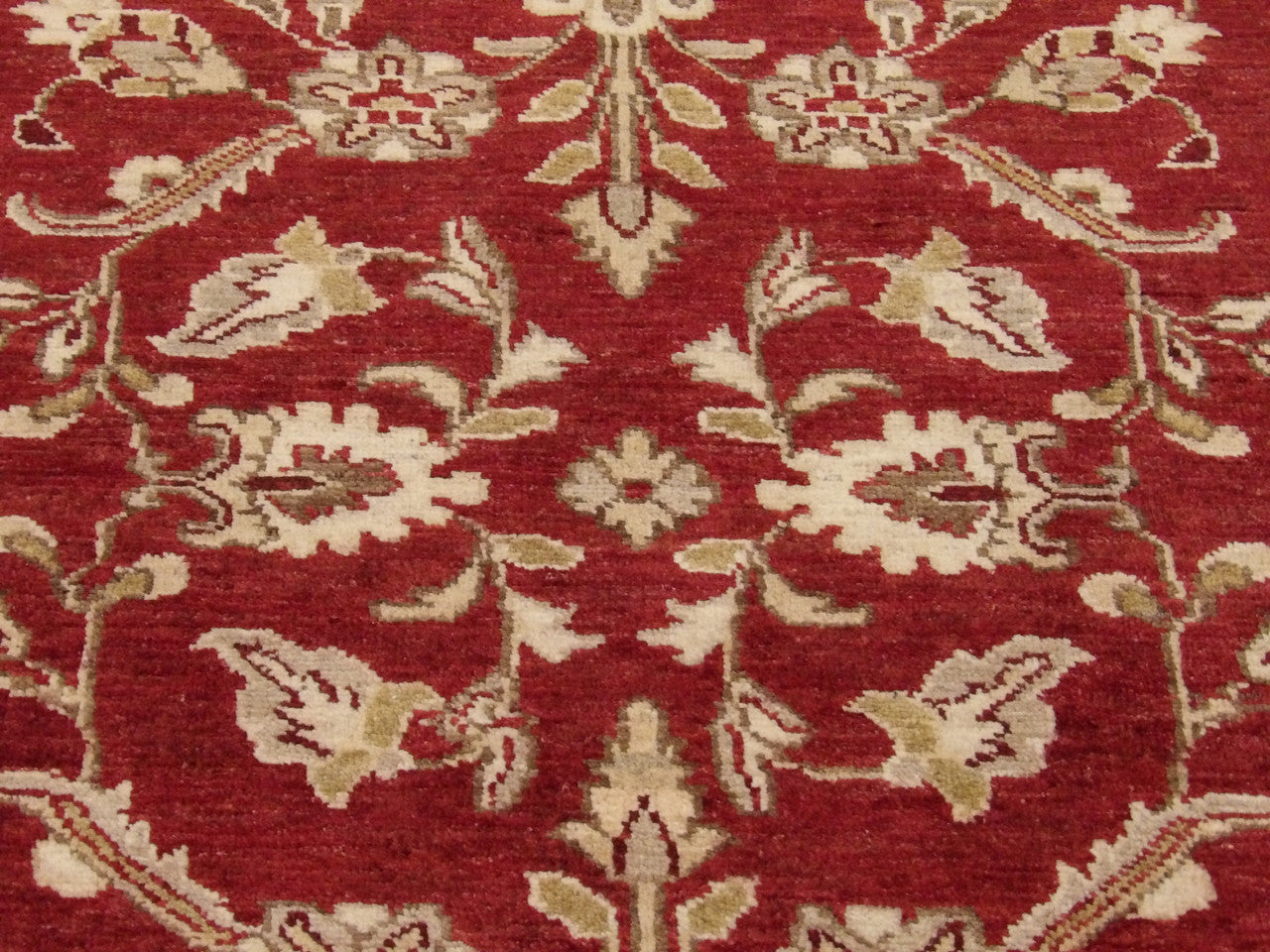 Back of Chobi Oushak hand-knotted rug