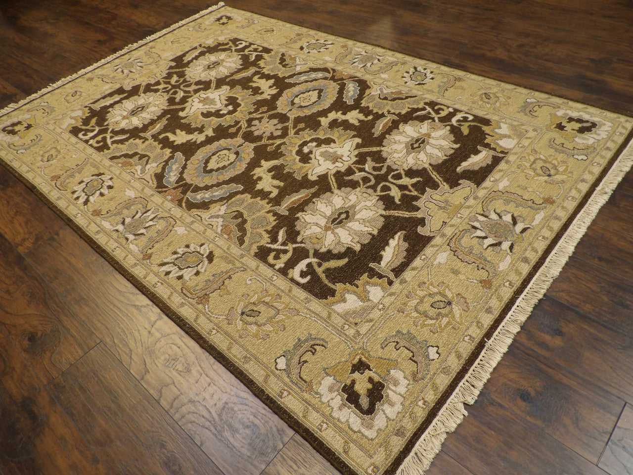 Soumak weave pattern detail, brown rug