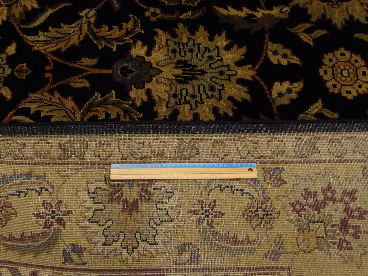 Black & Gold Jaipur Kashan Antique Wash rug in room setting