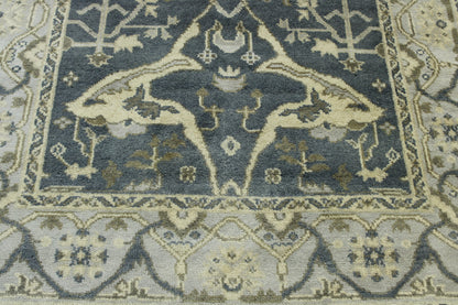 Close-up of wool pile, Blue & Gray rug
