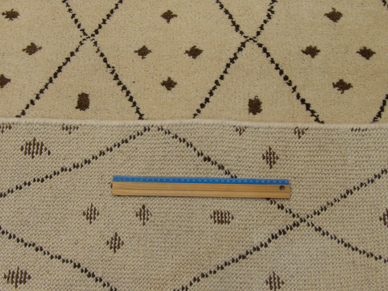 Full room view of Moroccan Tulu thick pile hand-knotted rug