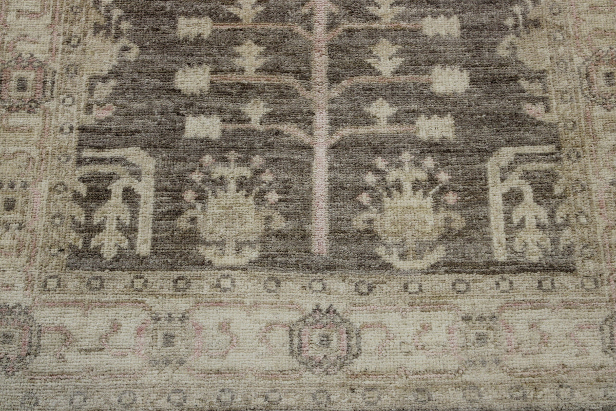 Close-up of wool pile, Brown & Beige rug