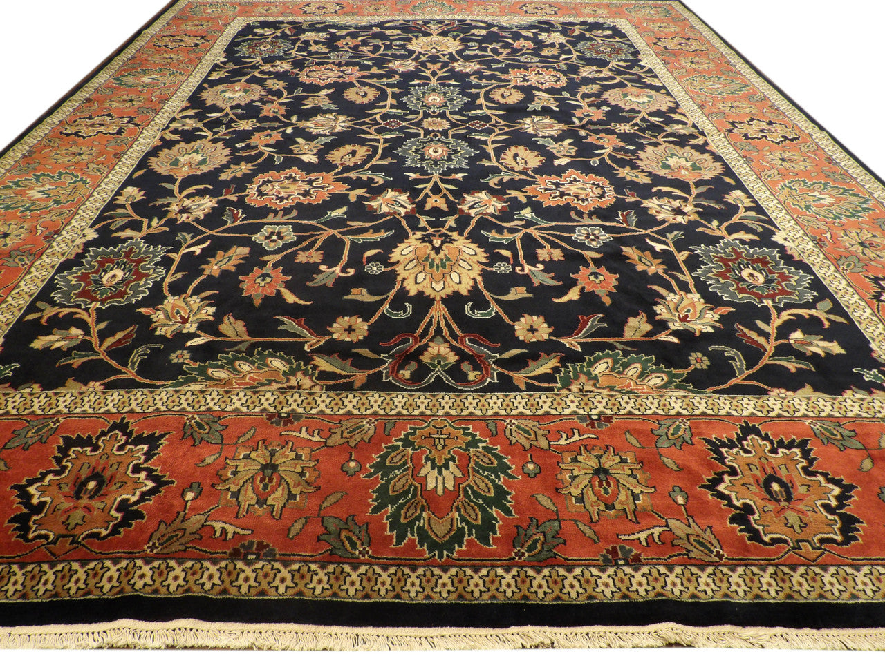 Turkish Weave Kashan rug corner detail