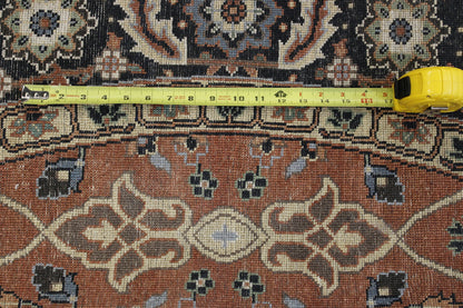 Tribal Fine Sherapi hand-knotted wool rug in Blue & Rust, full view