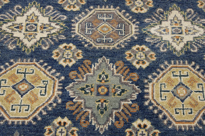 Tribal Super Kazak rug border detail