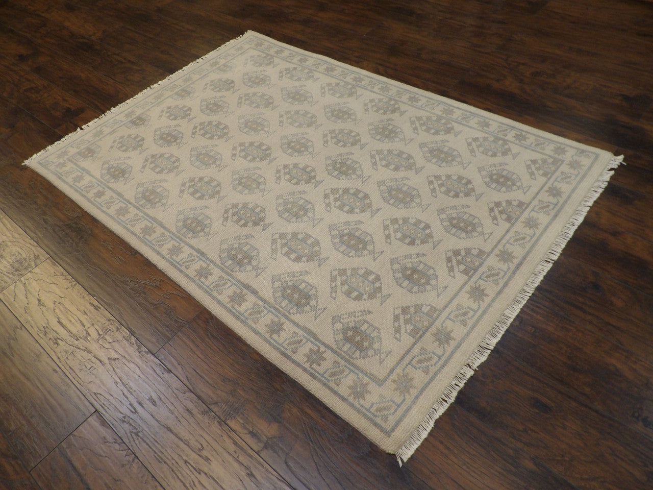 Full view of tribal paisley rug
