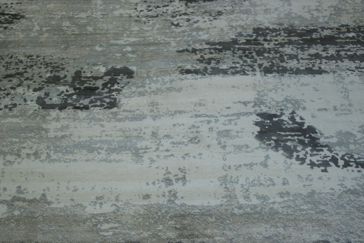 Close-up of silk pile, Multi-Color & White rug
