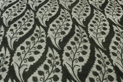 Close-up of wool-silk pile, Black & Gray rug