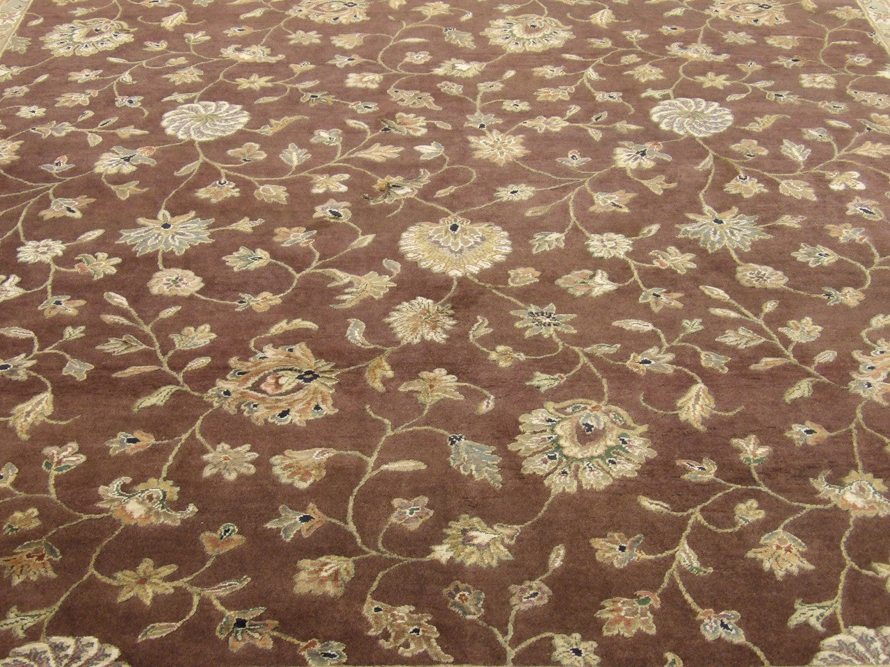 Back of Fine Jaipur hand-knotted rug