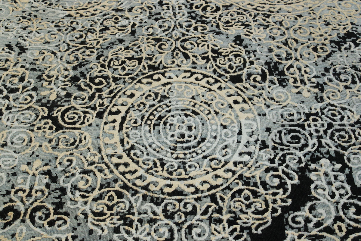 Full view of Transitional Broken Design rug