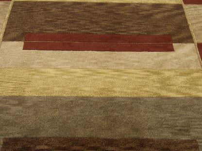 Close-up of wool pile, gold geometric rug