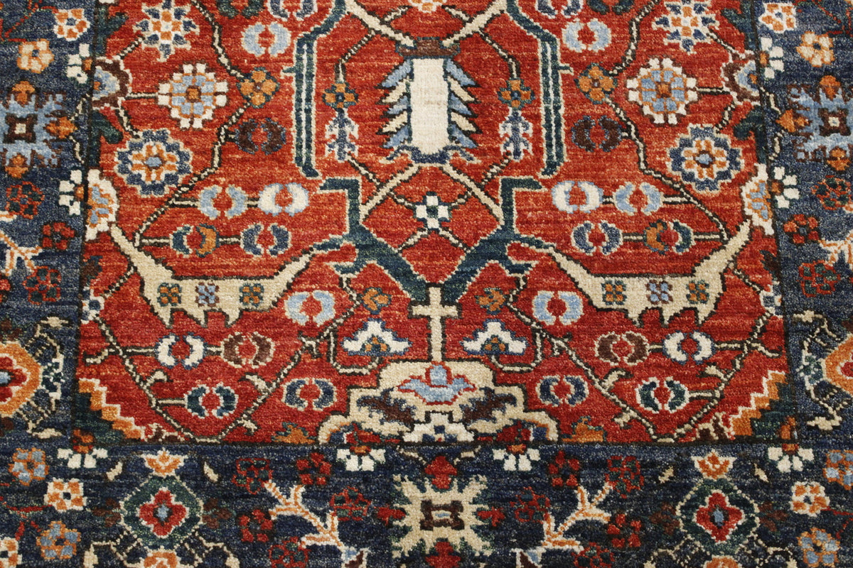 Close-up of wool pile, Rust rug