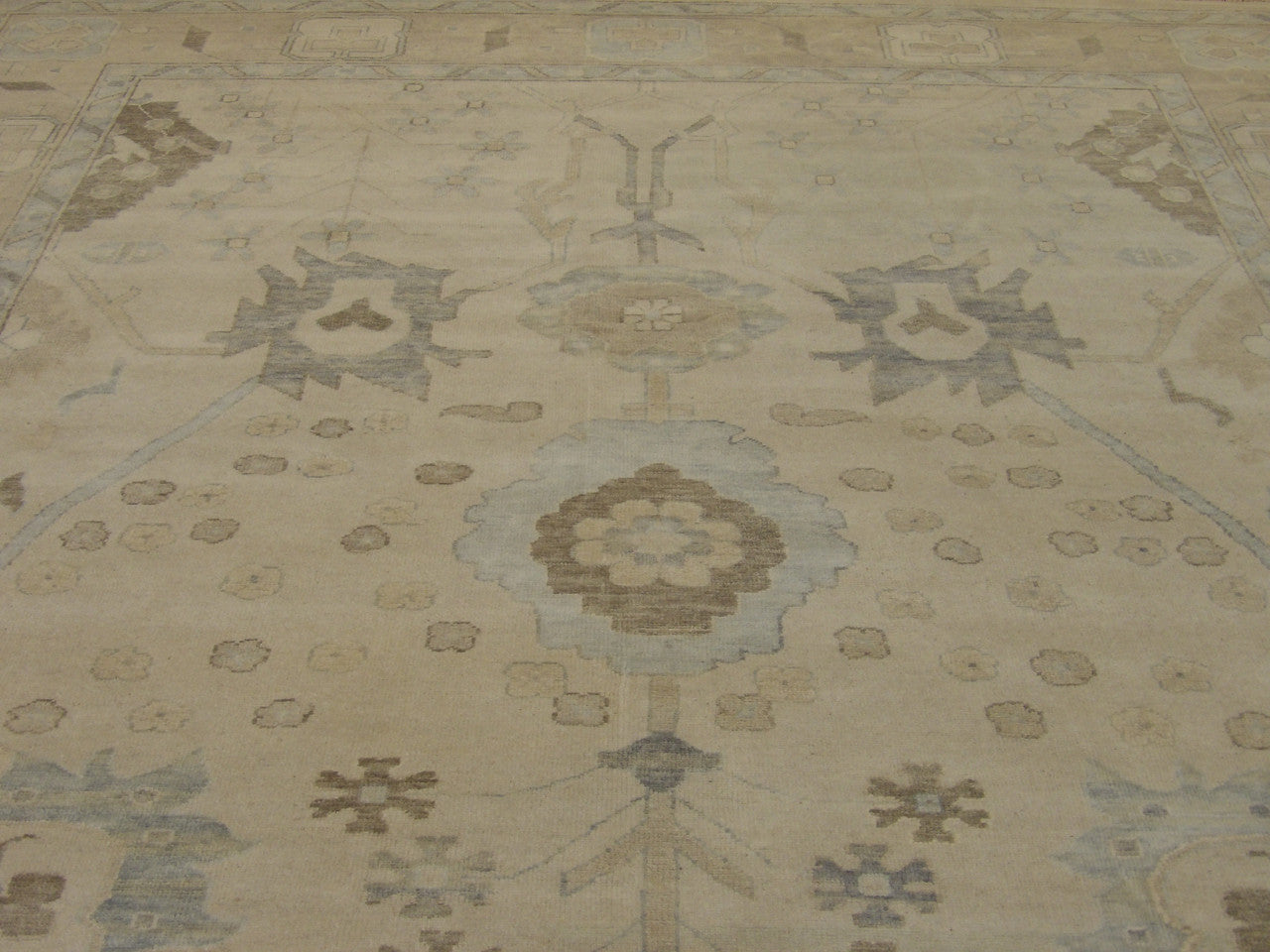 Back of Turk Anatolian Oushak Wash hand-knotted rug