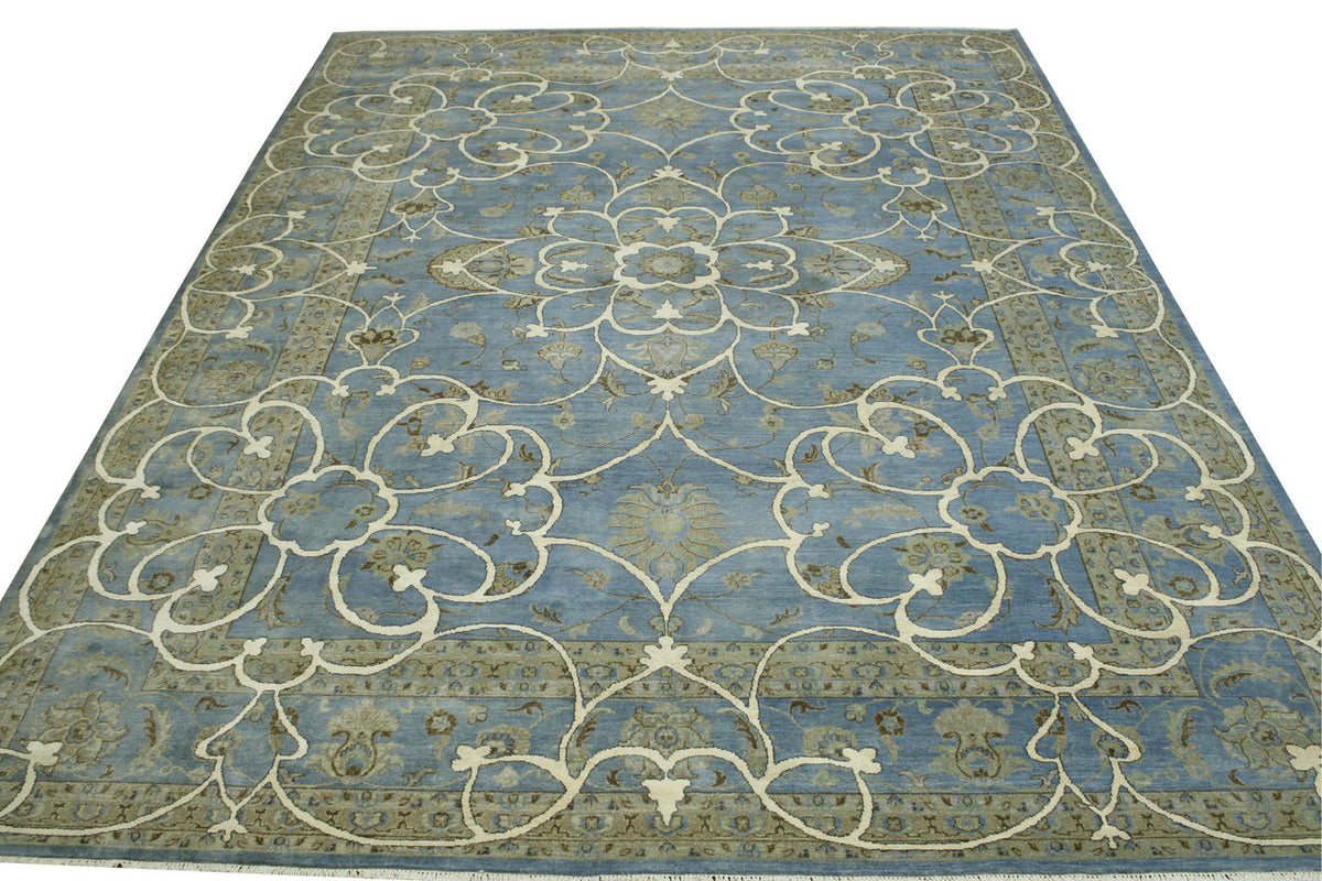 Traditional Agra Ziegler Chobi rug corner detail