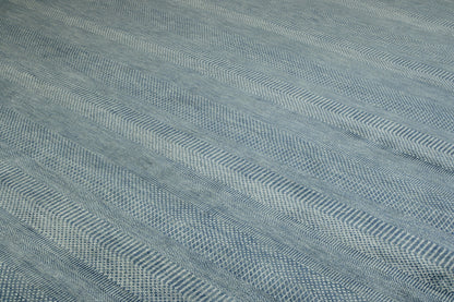 Blue & Teal Modern Grass Design rug in room setting
